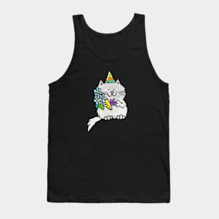 Gray birthday cat Tank Top